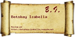 Betskey Izabella névjegykártya